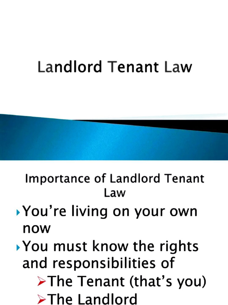 Landlord Tenant Code 503 Semester 5 Unit 3 | PDF