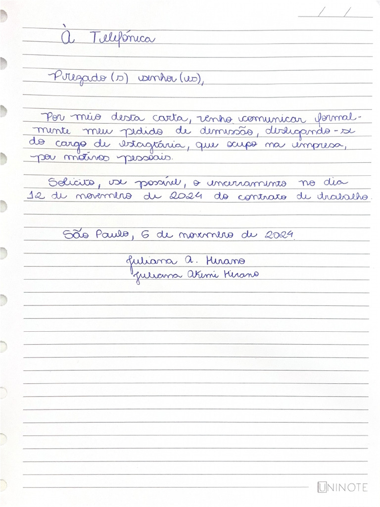 Por Meio Desta Carta, Venho Comunicar Formal | PDF