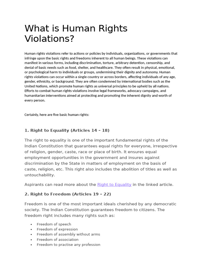 Understanding Human Rights Violations | PDF | Social Ethics ...