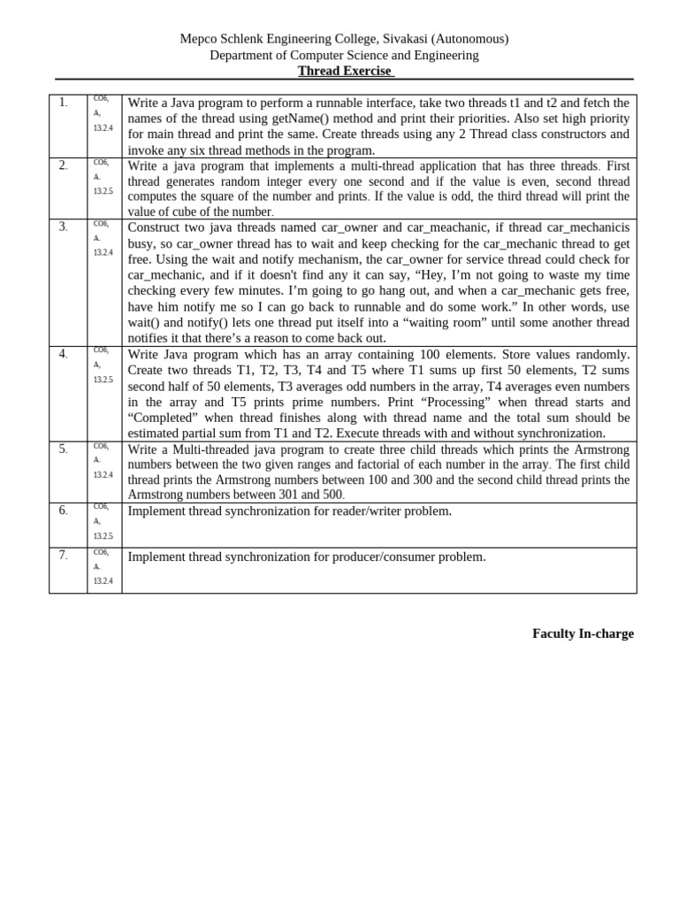 Java Multi-Threading Exercises Guide | PDF | Thread (Computing ...
