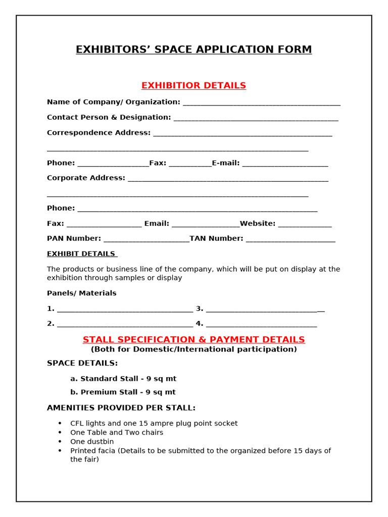 Exhibitors Form Act East Business Show 2016 | PDF | Taxes | Payments
