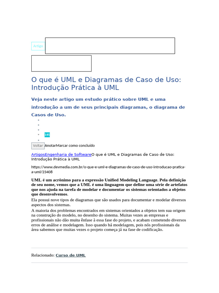 Introdução Prática à UML e Casos de Uso | PDF | Linguagem de modelagem ...