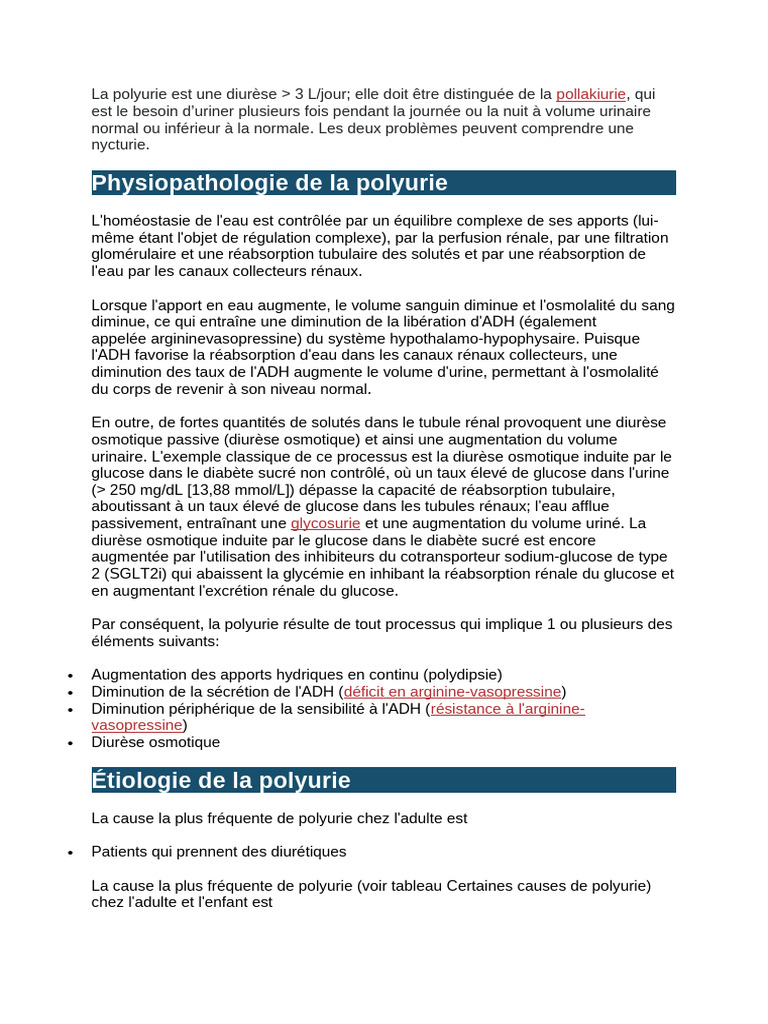 La Polyurie Est Une Diurèse | PDF | Rein | Urine