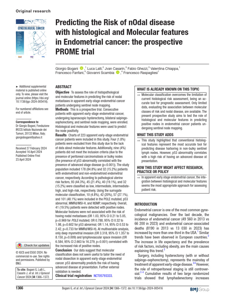 PROME Trial. GC y Clasificación Molecular | PDF | Cancer | Neoplasms