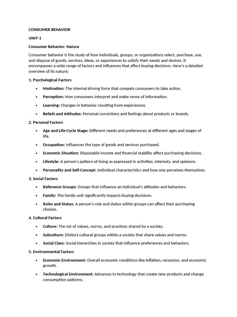 Understanding Consumer Behavior Factors | PDF | Consumer Behaviour ...