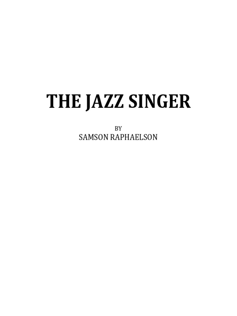 The Jazz Singer: A 1925 Play Script | PDF | Prayer