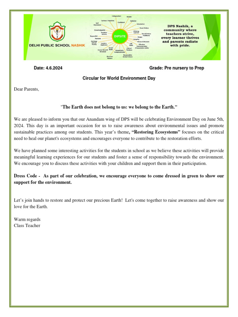 Circular for World Environment Day 2024 | PDF