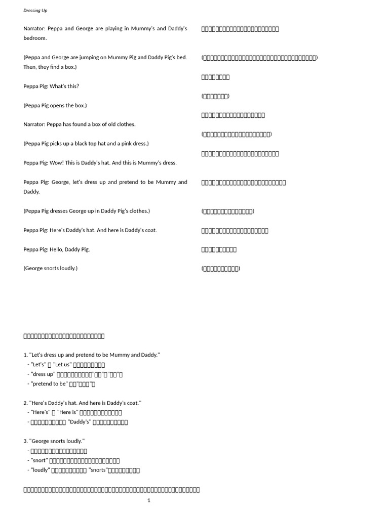 Dressing Up | PDF