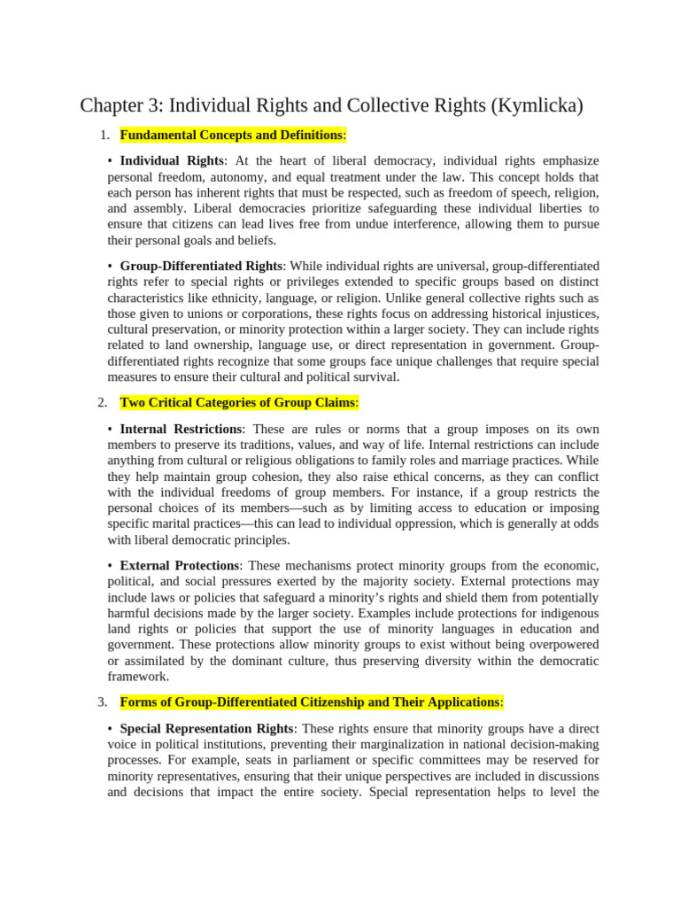 Individual vs. Group Rights Explained | PDF | Liberal Democracy ...