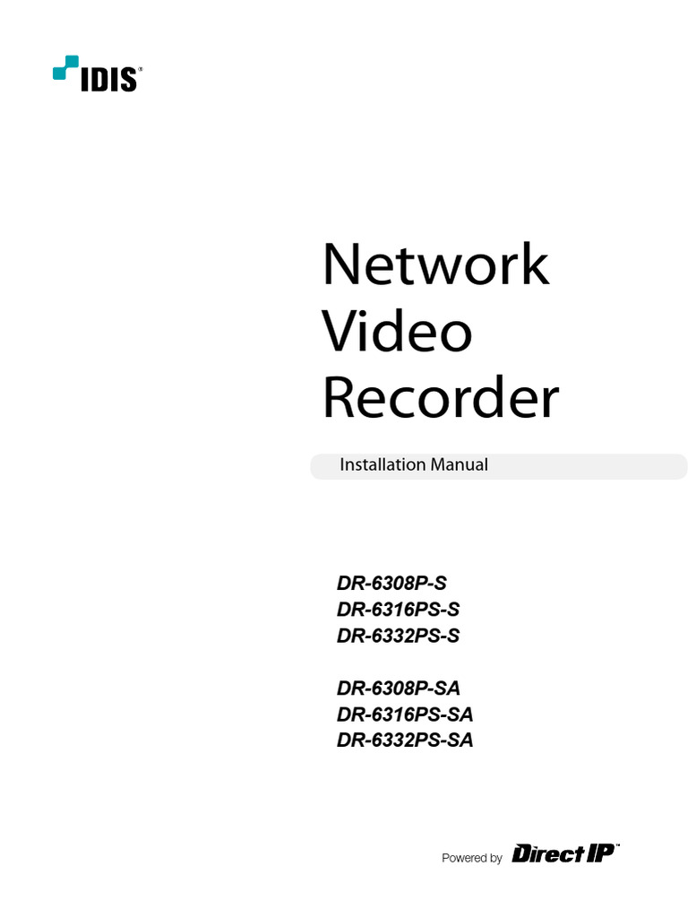 Grabador de Vídeo en Red DR-6332PS-SA IDIS MANUAL DE INSTALACION | PDF ...