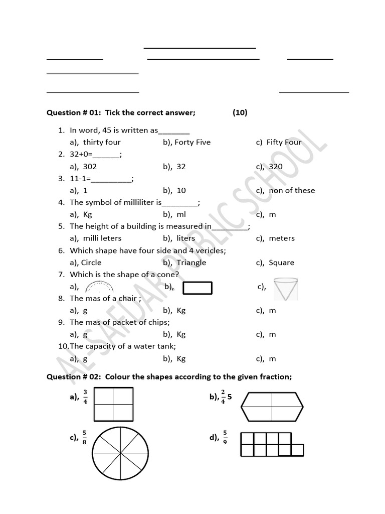 2 Class math annual Pdf | PDF | Litre | Mathematics