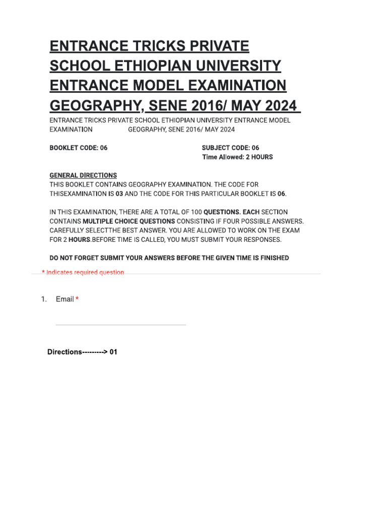 2016 Online Geography Model Examination - @entrance - Tricks PDF | PDF