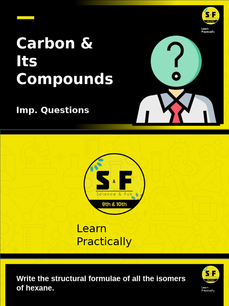 Carbos and Its Compound Imp Que | PDF | Hydrophile | Chemical Bond