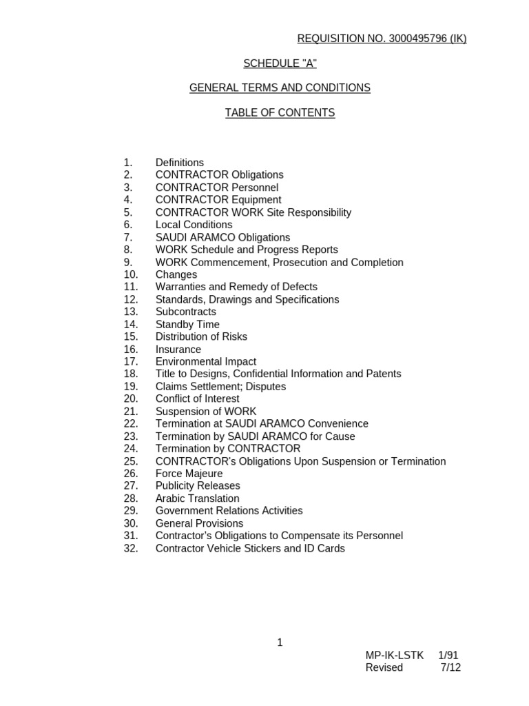 Schedule A | PDF | Specification (Technical Standard) | Employment
