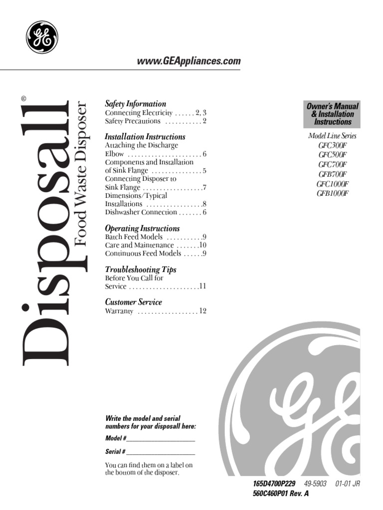 Garbage Disposal Manual | PDF | Electrical Connector | Electricity