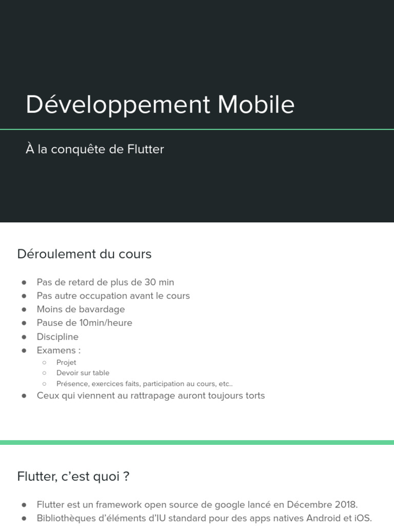 Guide Complet sur Flutter Mobile | PDF | Android (Système d ...
