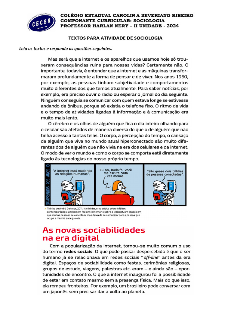 Novas Sociabilidades na Era Digital | PDF
