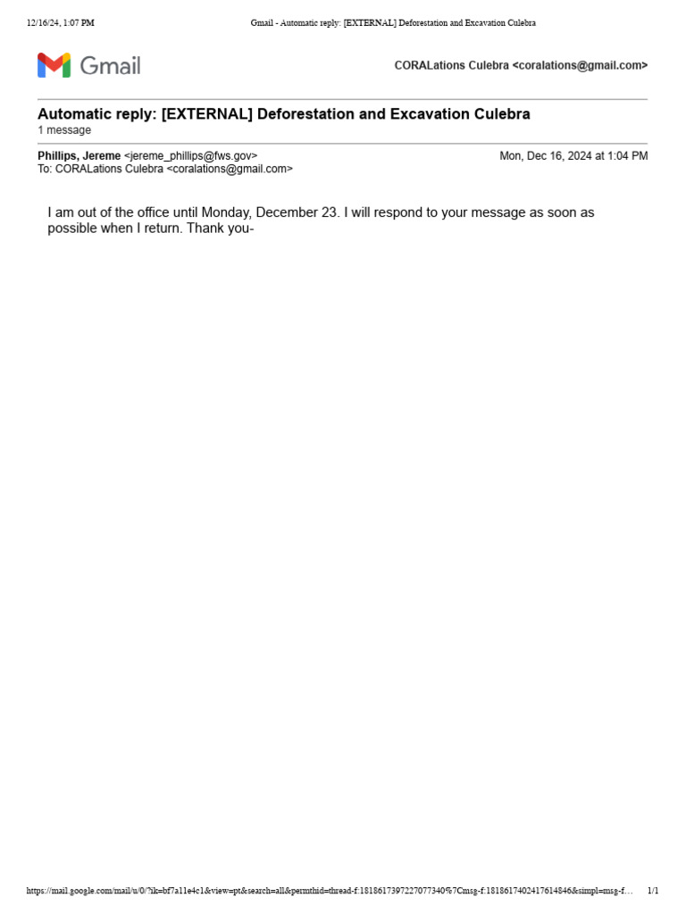 Phillips jereme out of the office gmail automatic reply external