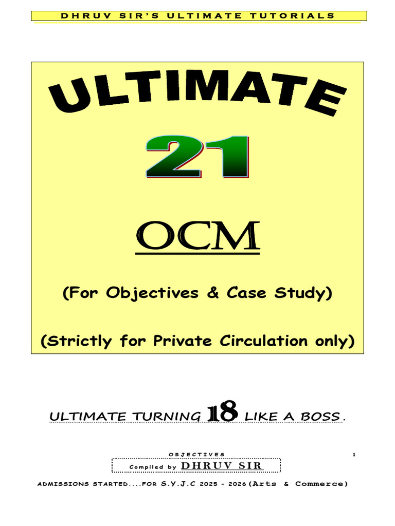 OCM Objectives for 12th Commerce 2025 | PDF | Entrepreneurship ...