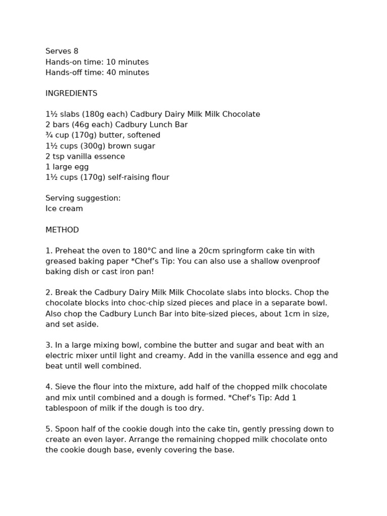 Cake recipe pdf
