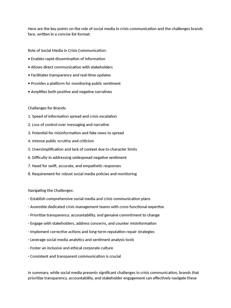 Social Media's Role in Crisis Management | PDF | Social Media | Popular ...
