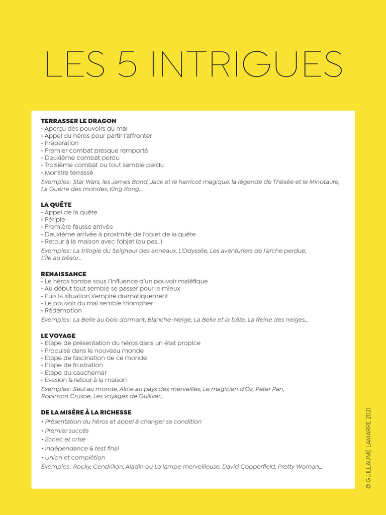 Les 5 Intrigues Narratives Essentielles | PDF