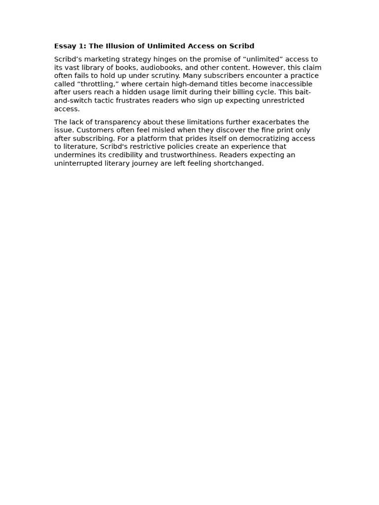 Scribd's Misleading Unlimited Access | PDF