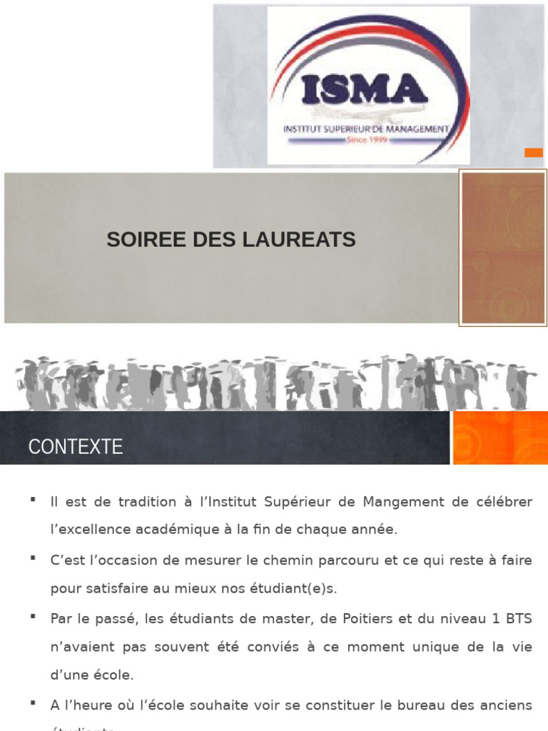 Célébration des Lauréats de l'ISMA | PDF