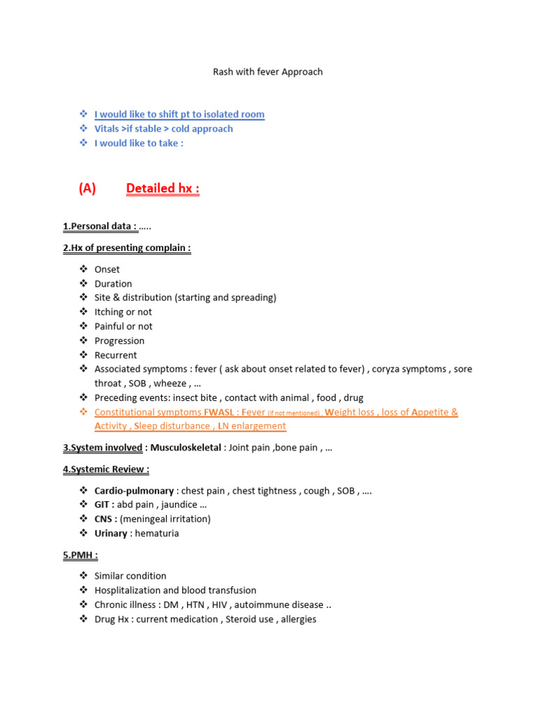 Rash Fever Diagnosis Guide | PDF | Meningitis | Measles