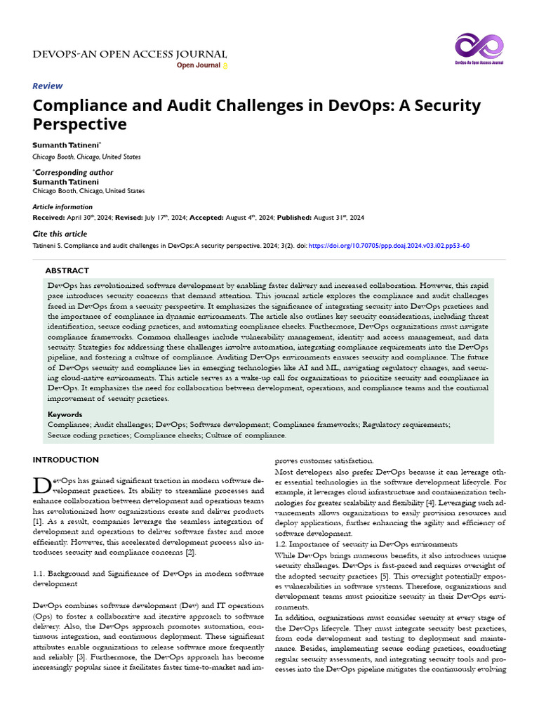 DevOps Security & Compliance Guide | PDF | Security | Computer Security