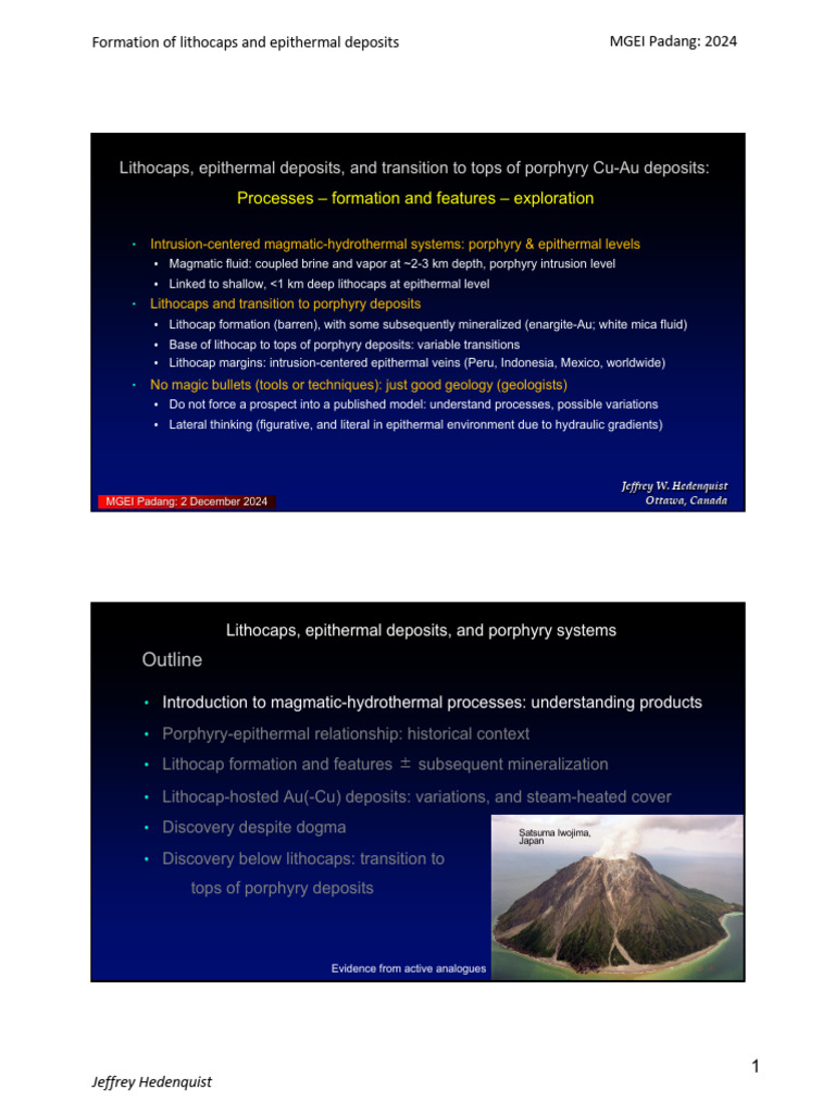 Lithocap Formation and Epithermal Deposits | PDF | Minerals | Geology