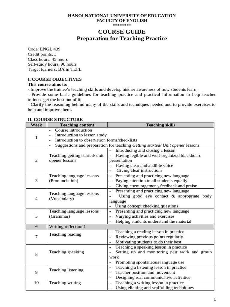 Course Guide For Students | PDF | Lesson Plan | Cognitive Science