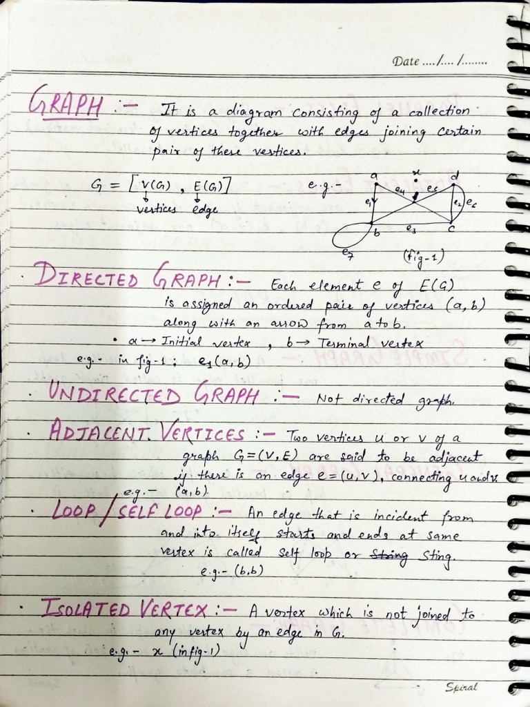 Riya's Discrete Math Graph Theory Notes | PDF