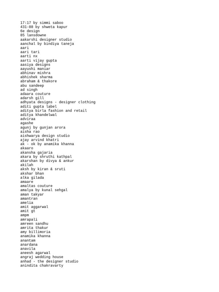 unique-brands-list-pdf-fashion