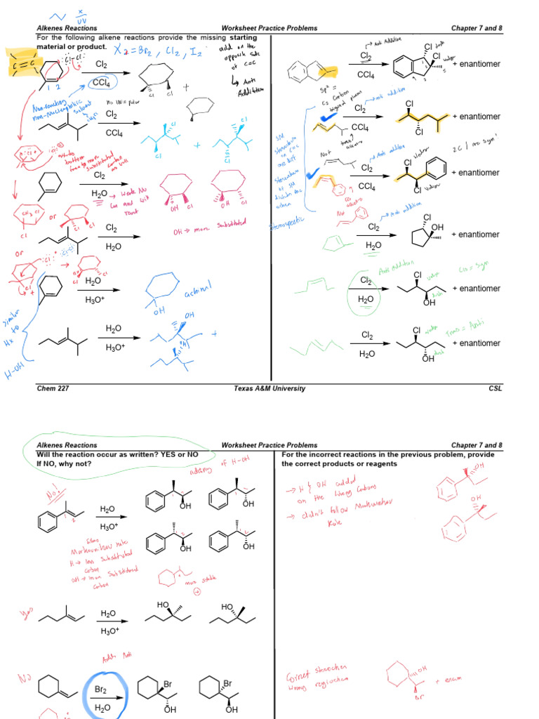 Practice+Problem+8 1+ +fall+2022 | PDF | Chlorine | Organic Chemistry