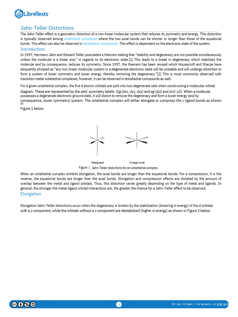 Jahn-Teller Effect in Complexes | PDF | Coordination Complex | Physical ...