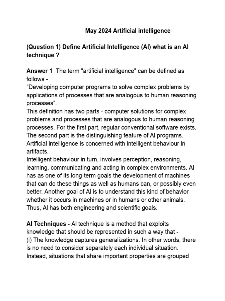 May 2024 Artificial Intelligence Pdf Artificial Intelligence