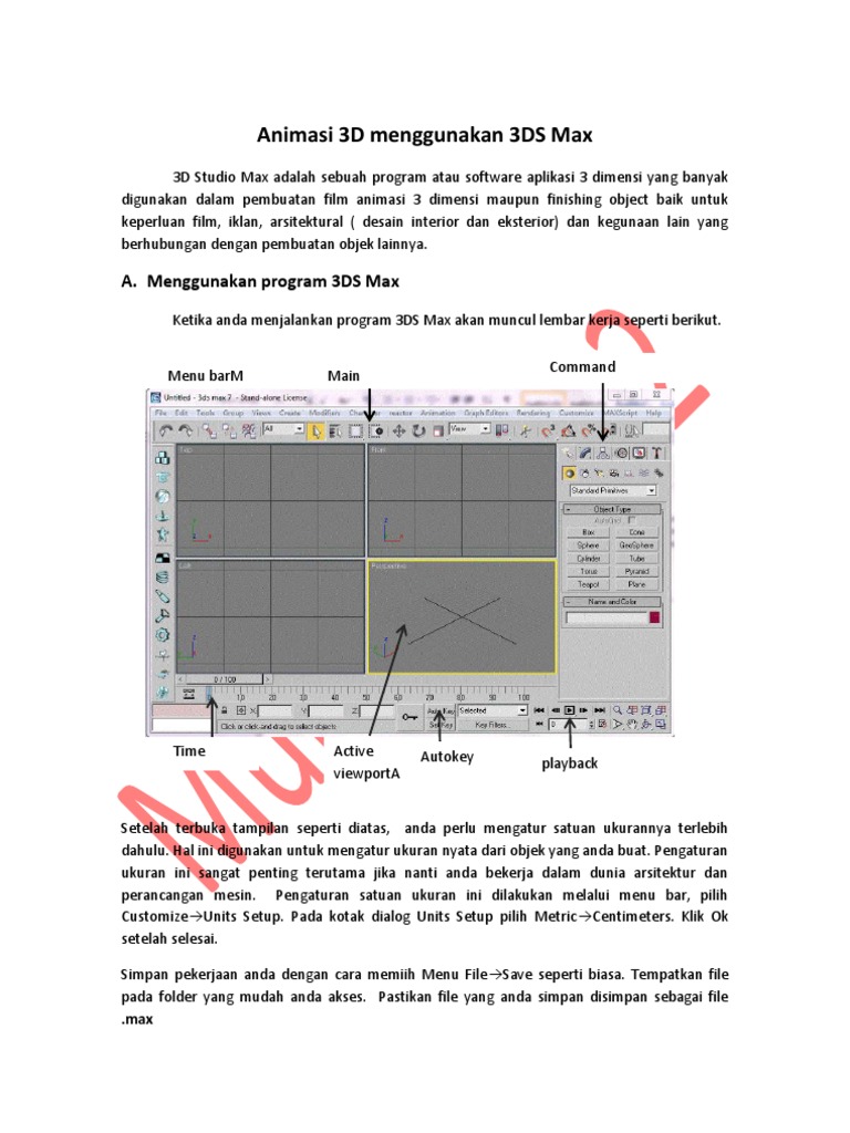 Animasi 3D Menggunakan 3DS Max Pert 1