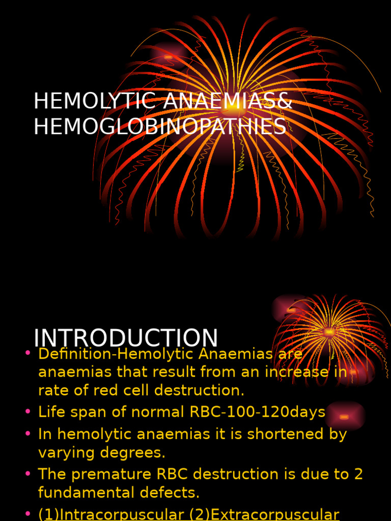 Anaemia - Hemolytic Anaemia & HB Pathies Lect 2 | PDF | Anemia | Red ...
