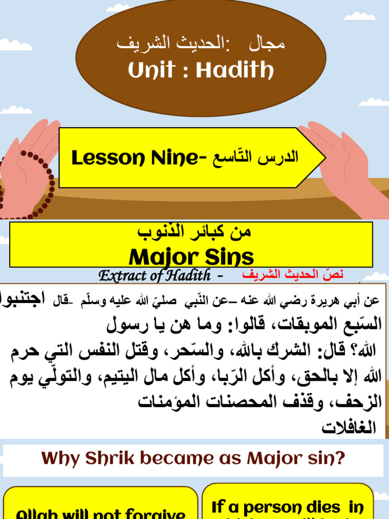 Unit: Hadith: Lesson Nine | PDF