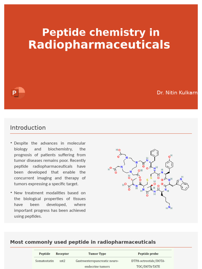 Peptide Chemistry in Radiopharmaceuticals | PDF