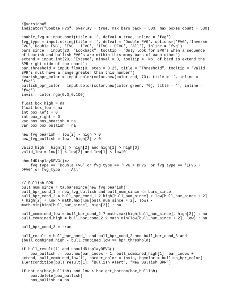 Double FVG and BPR Trading Indicator | PDF | Financial Markets | Market ...