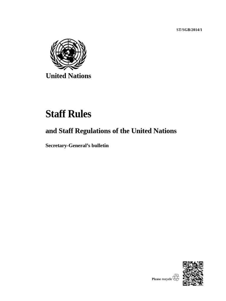 UN Staff Regulations and Rules 2014 | PDF | United Nations ...