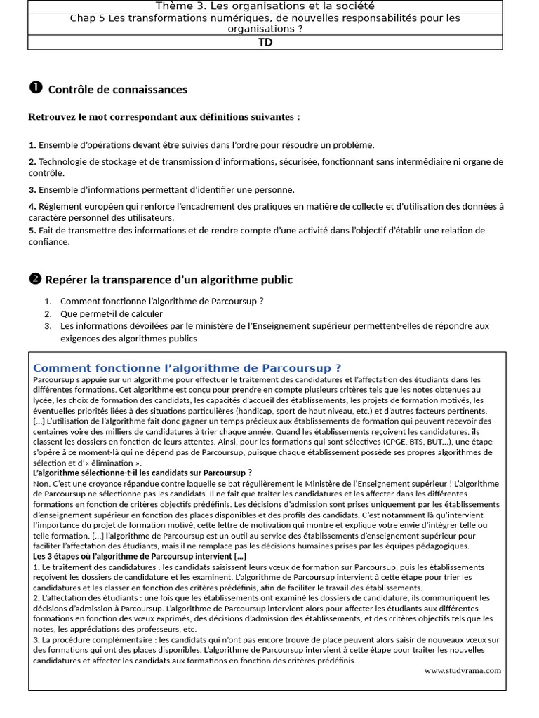 Transformations numériques et responsabilités | PDF