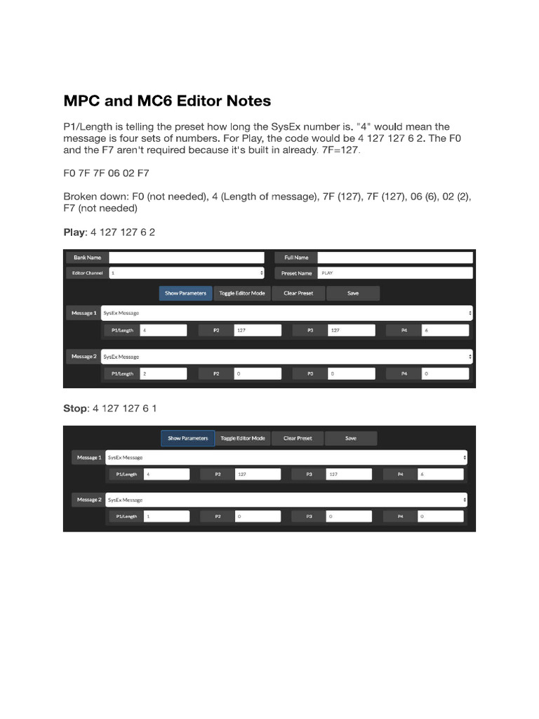 MPC and MC6 Editor Notes - P | PDF
