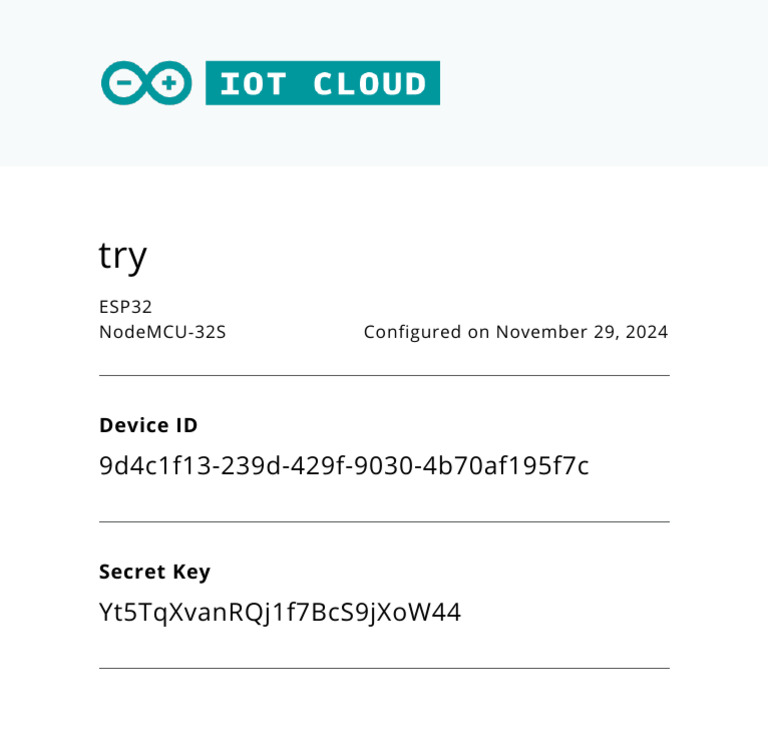 Arduino Device Secret Key | PDF