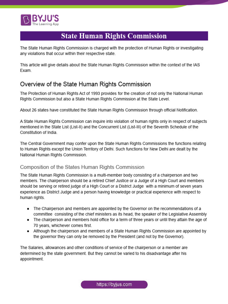 State Human Rights Commission | PDF | Prosecutor | Separation Of Powers