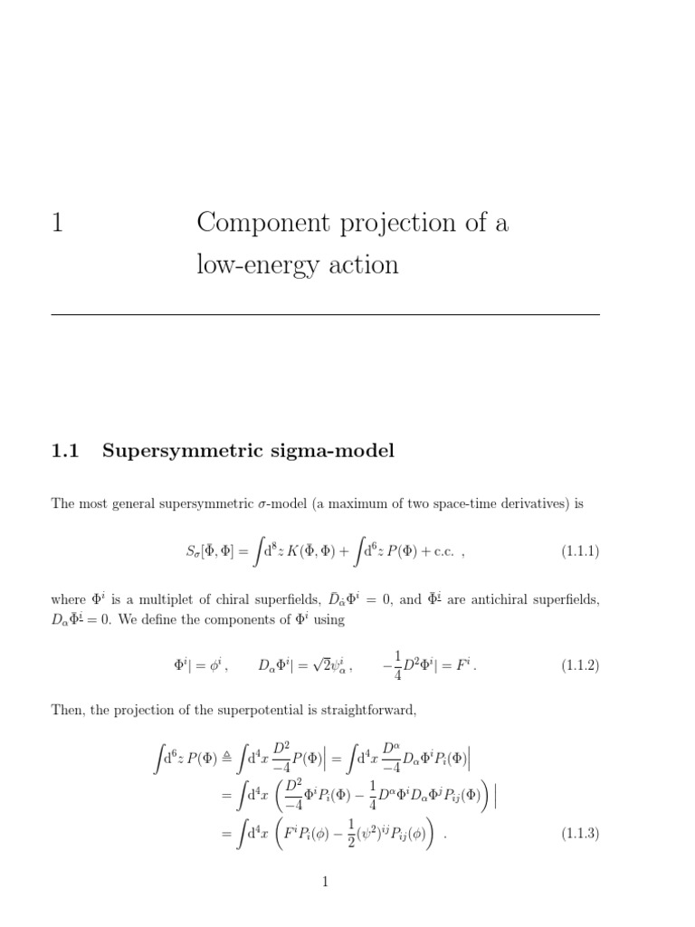 Supersymmetric Sigma-Model Action Analysis | PDF | Gauge Theory ...