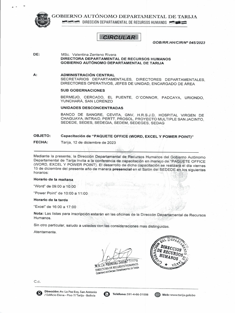 Circular 045 | PDF