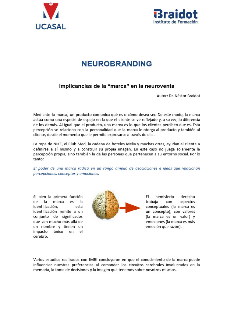 Photo inspiration: Picture Idea: Neurobranding Impacto De La Marca En Ventas Pdf Marca